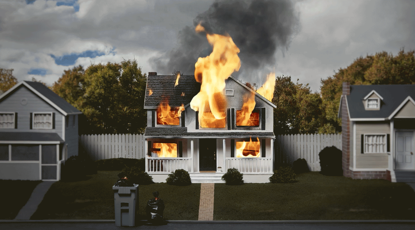 Casa en llamas